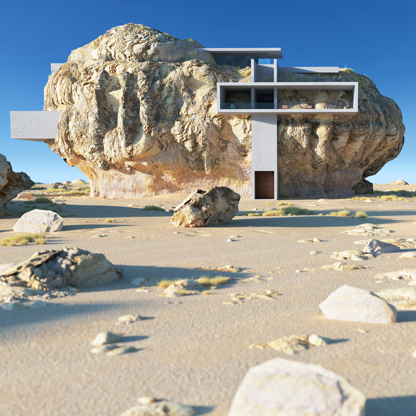  Het "Desert House" is gebouwd zonder in te grijpen in het natuurlijke landschap