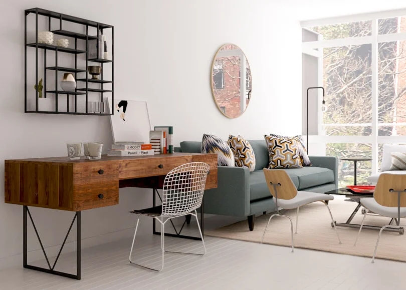  27 formas de crear una pequeña oficina en casa en el salón