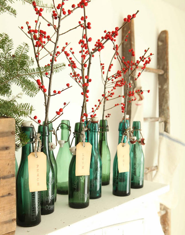  10 manieren om de kersttafel te versieren met wijnflessen
