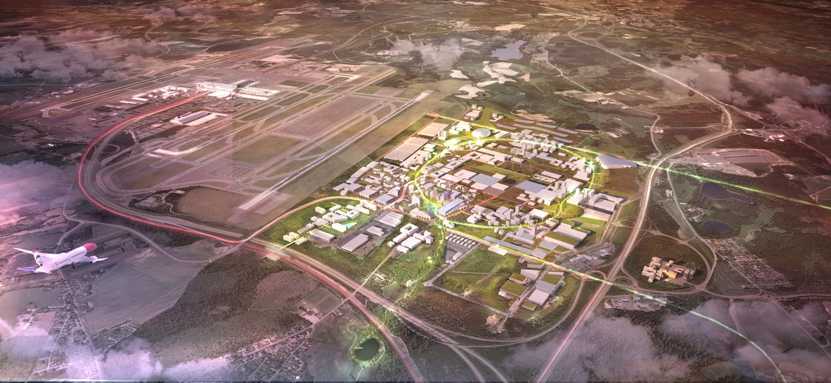  Luchthaven Oslo krijgt duurzame stad van de toekomst