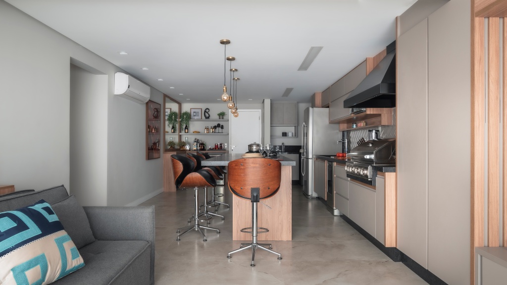  Gourmet kuchyně s grilem vylepšuje jediný apartmán o rozloze 80 m²