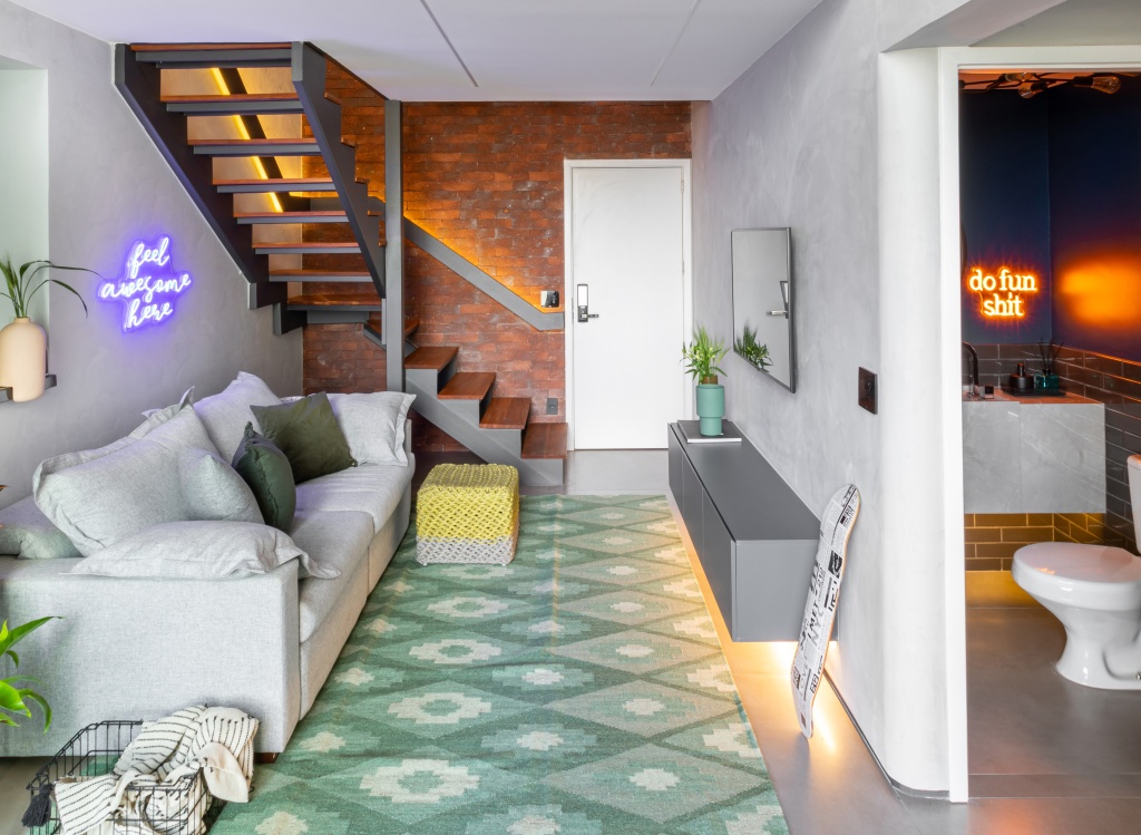  Duplex rộng 97 m² có không gian cho các bữa tiệc và phòng tắm có thể instagramizable
