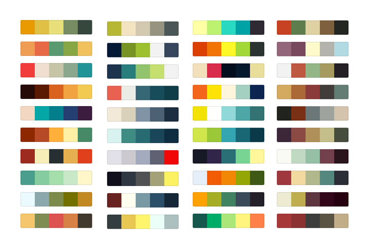  Naon palettes warna anu ditetepkeun dina abad ka tukang?