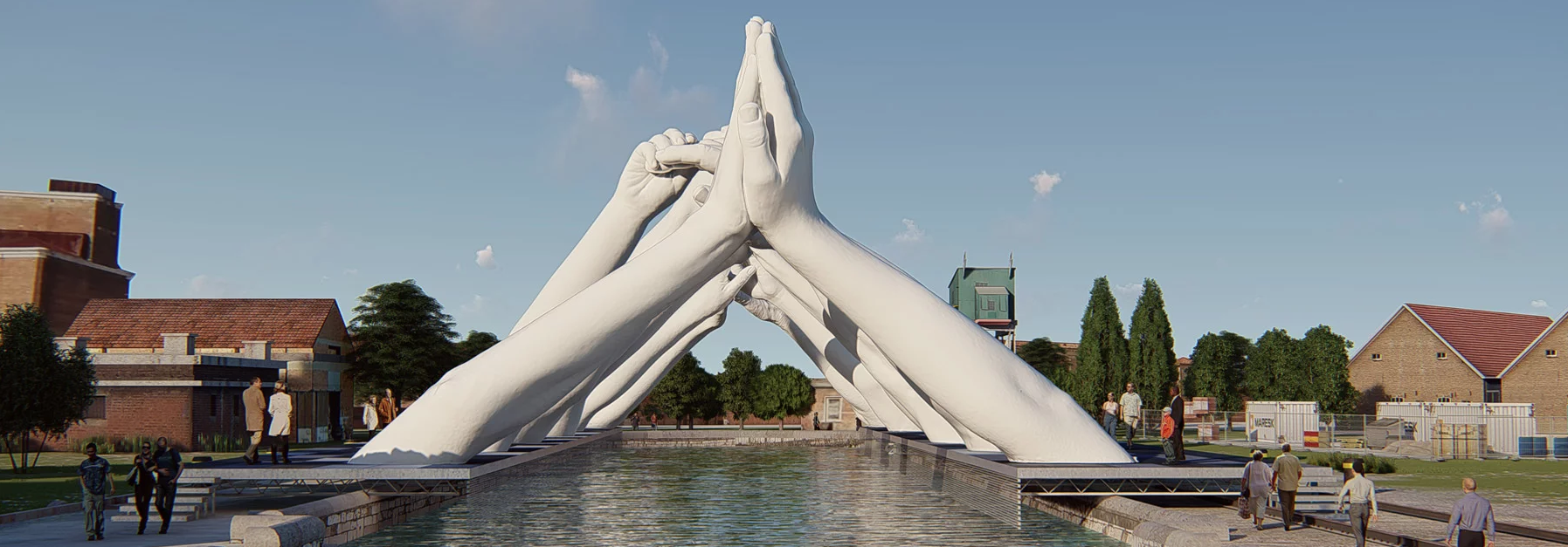 Лоренцо Квин им се придружува на скулптурните раце на Биеналето на уметност во Венеција во 2019 година
