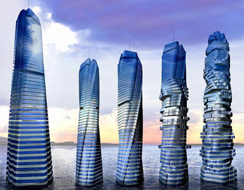  旋转的建筑在迪拜引起了轰动